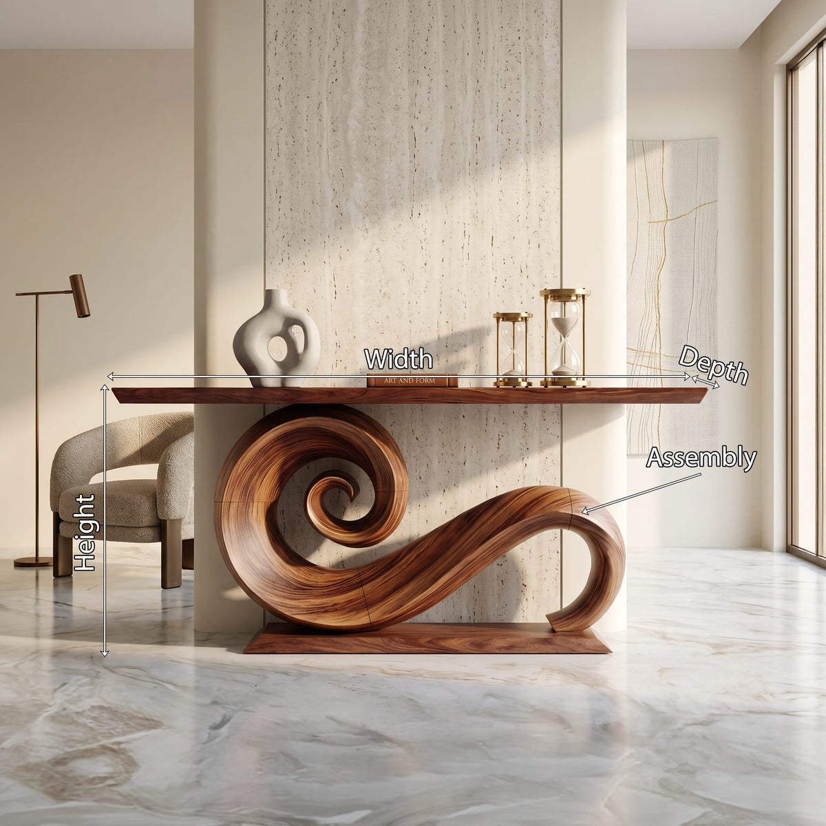 Organic Live Edge Foyer Console Table