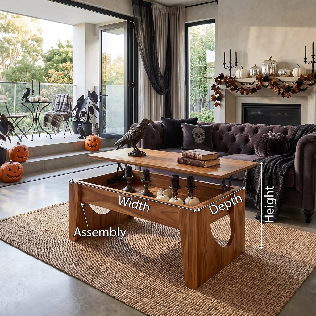 Handcrafted Lift Top Coffee Table Urban Loft, solid wood, built to order