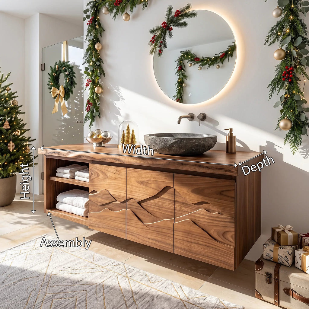 Contemporary Storage Bathroom Vanity Master Ensuite, solid wood, built to order