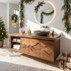 Contemporary Storage Bathroom Vanity Master Ensuite, solid wood, built to order
