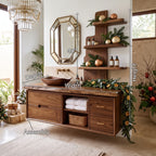 Mid Century Storage Bathroom Vanity City Apartment, solid wood, built to order