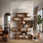 Organic Oval Bookshelf, solid wood, built to order, view 8