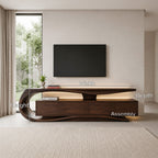 Curved Wooden TV Console, solid wood, built to order, view 8