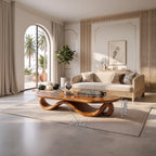 Organic Wave Base Table, solid wood, built to order