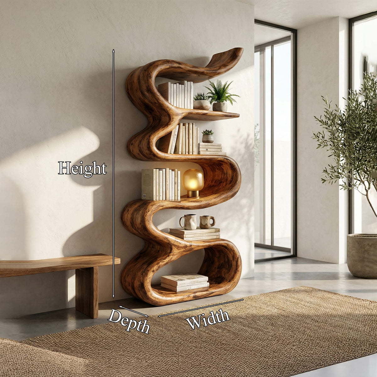 Curved Wave Bookshelf