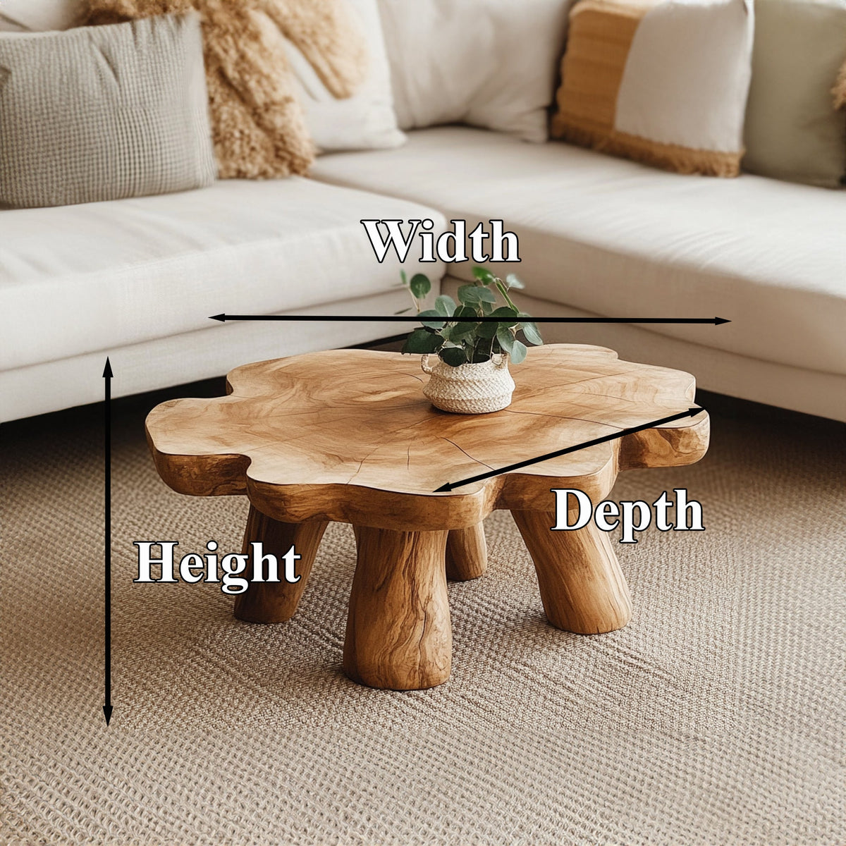 Farmhouse Living Edge Coffee Table with Reclaimed, solid wood, built to order