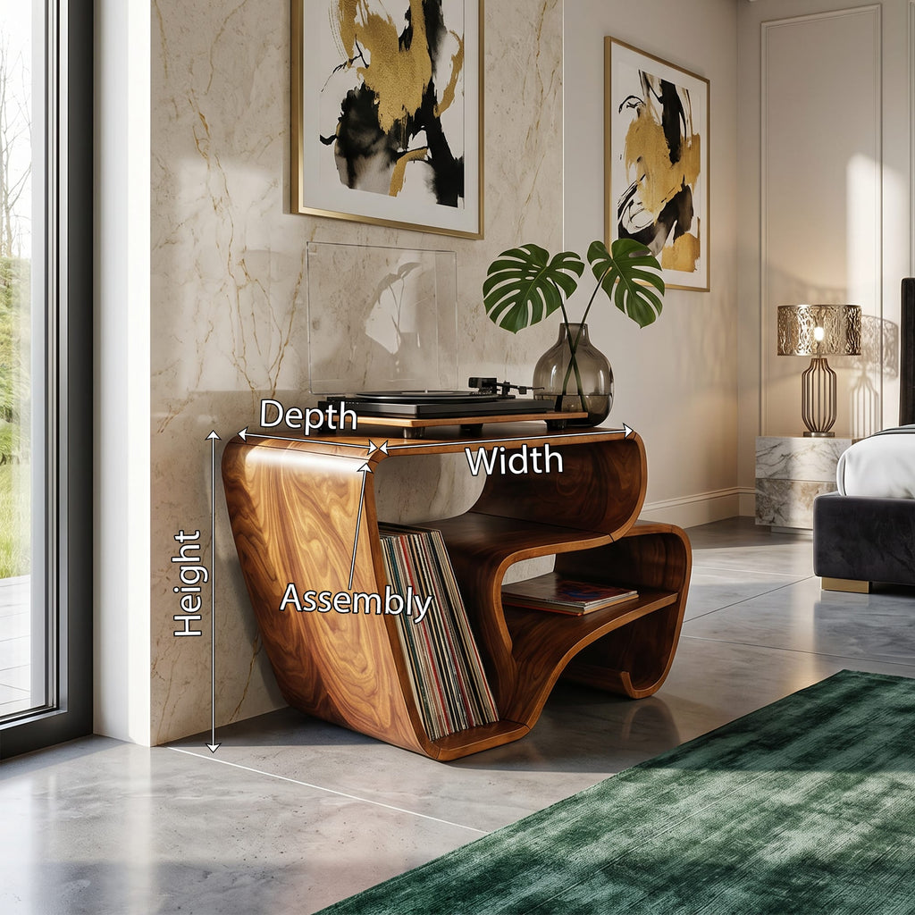 Curved Modern Record Stand