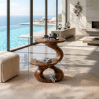 Minimalist Open Shelf Side Table Villa, solid wood, built to order