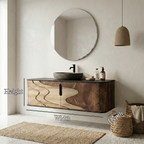 Organic Flow Bathroom Vanity Solid Curved Front Storage Bathroom, solid wood, built to order, view 8