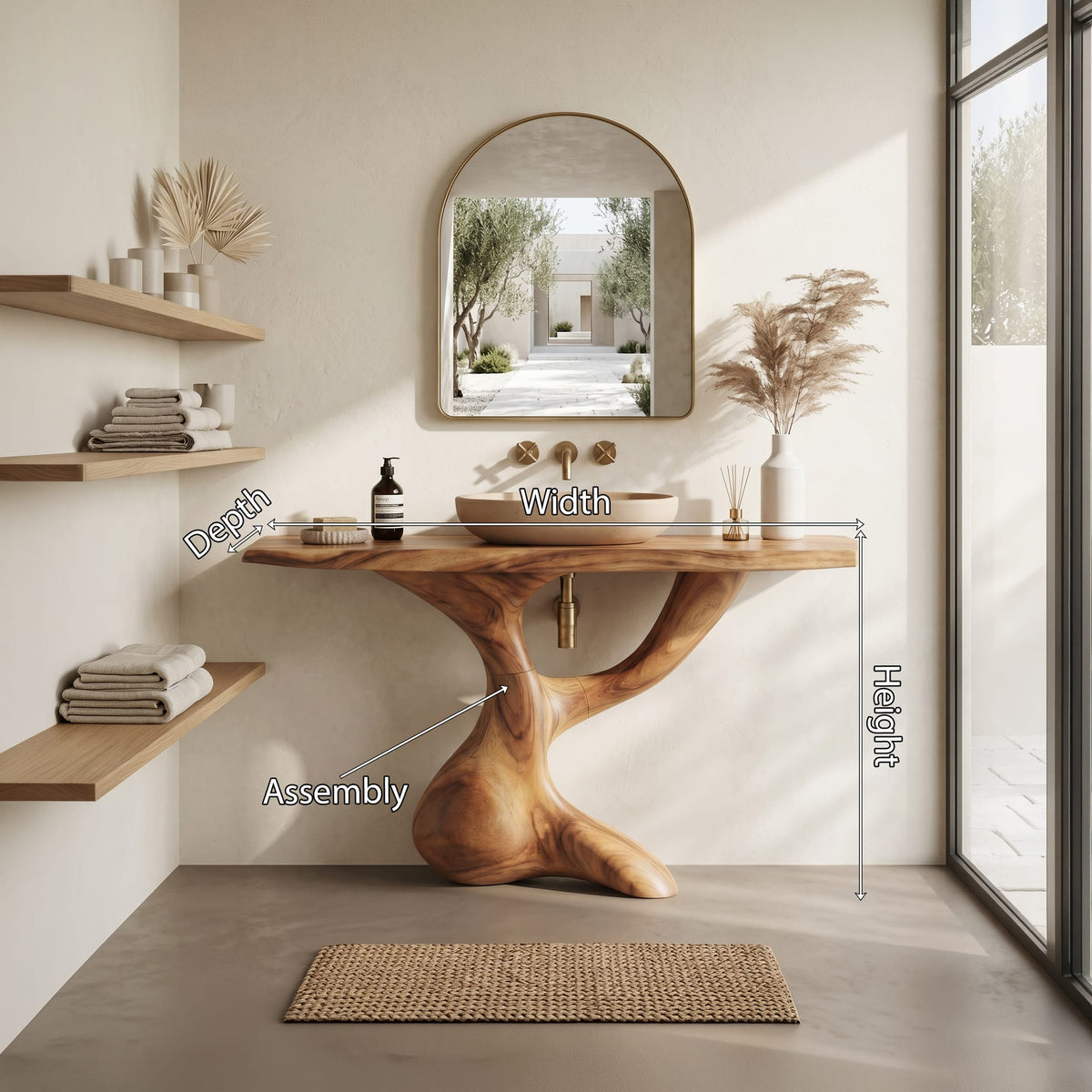 Handcrafted Vanity, solid wood, built to order
