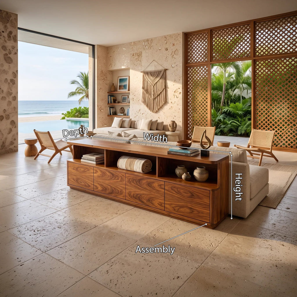 Contemporary Cabinet Console Table, solid wood, built to order
