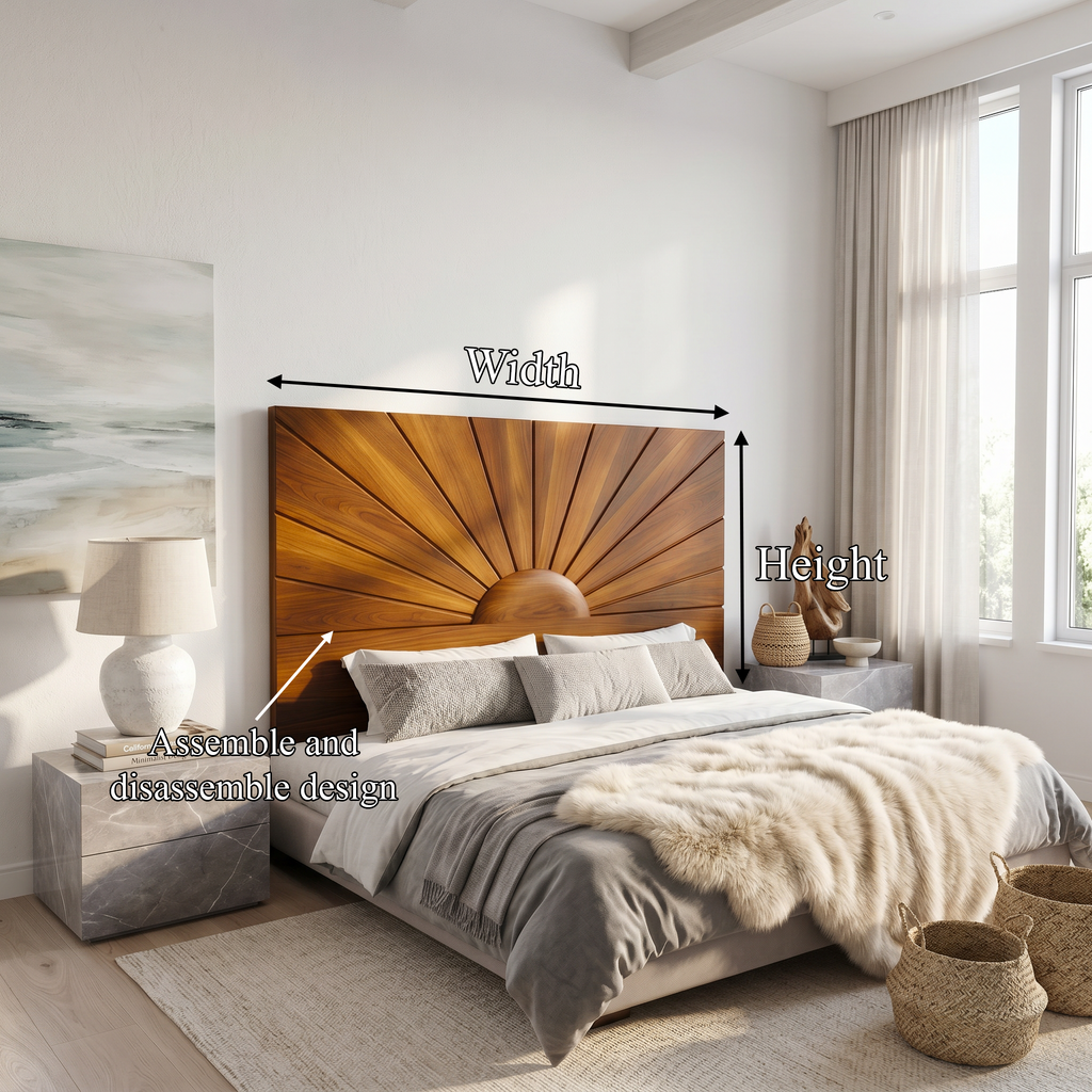 Organic Sunburst Headboard Solid Bed Headboard, solid wood, built to order, view 8