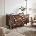 Mid Century Wave Carved Sideboard Living Room, solid wood, built to order, view 2