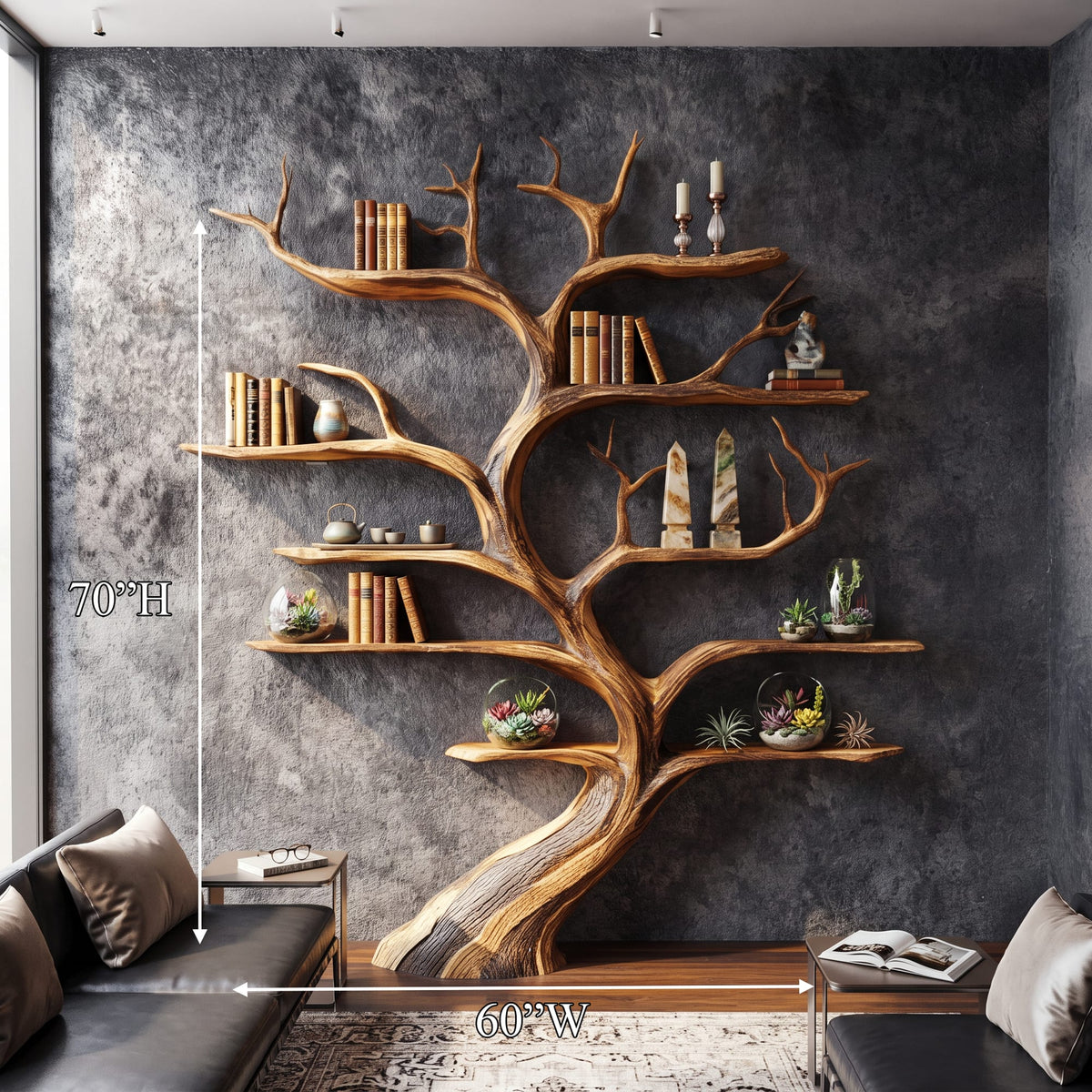Shelf Mounted Tree Bookshelf
