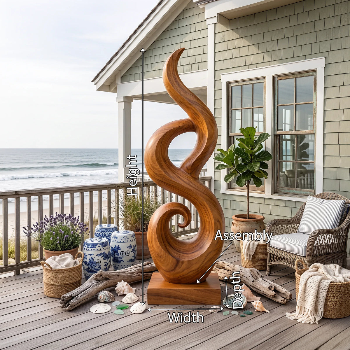 Abstract Wooden Sculpture, solid wood, built to order, view 8