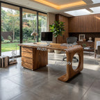 Contemporary Executive Desk Garden Office, solid wood, built to order