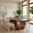 Contemporary Curved Base Dining Table, solid wood, built to order, view 8