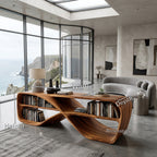 Contemporary Sculptural Console Table, solid wood, built to order, view 8