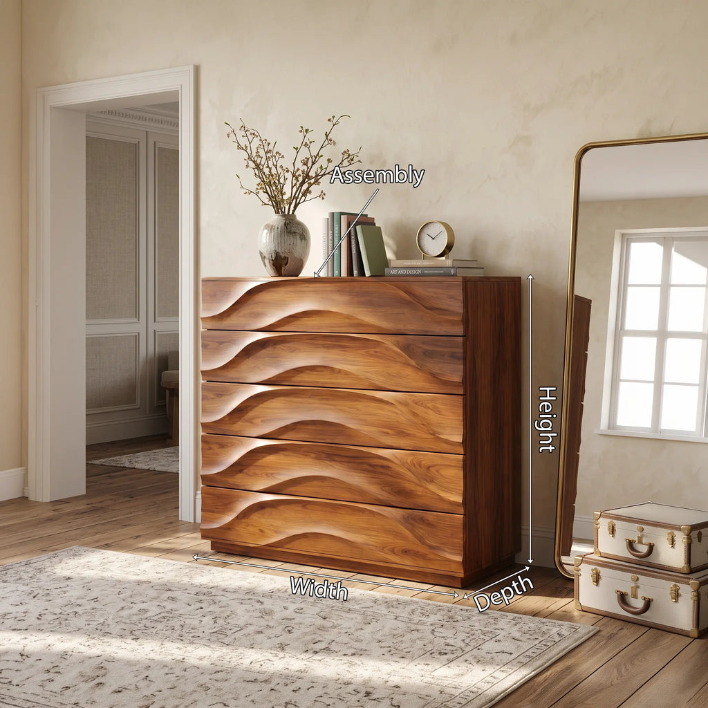 Minimalist Flowing Closet Dresser, solid wood, built to order, view 8