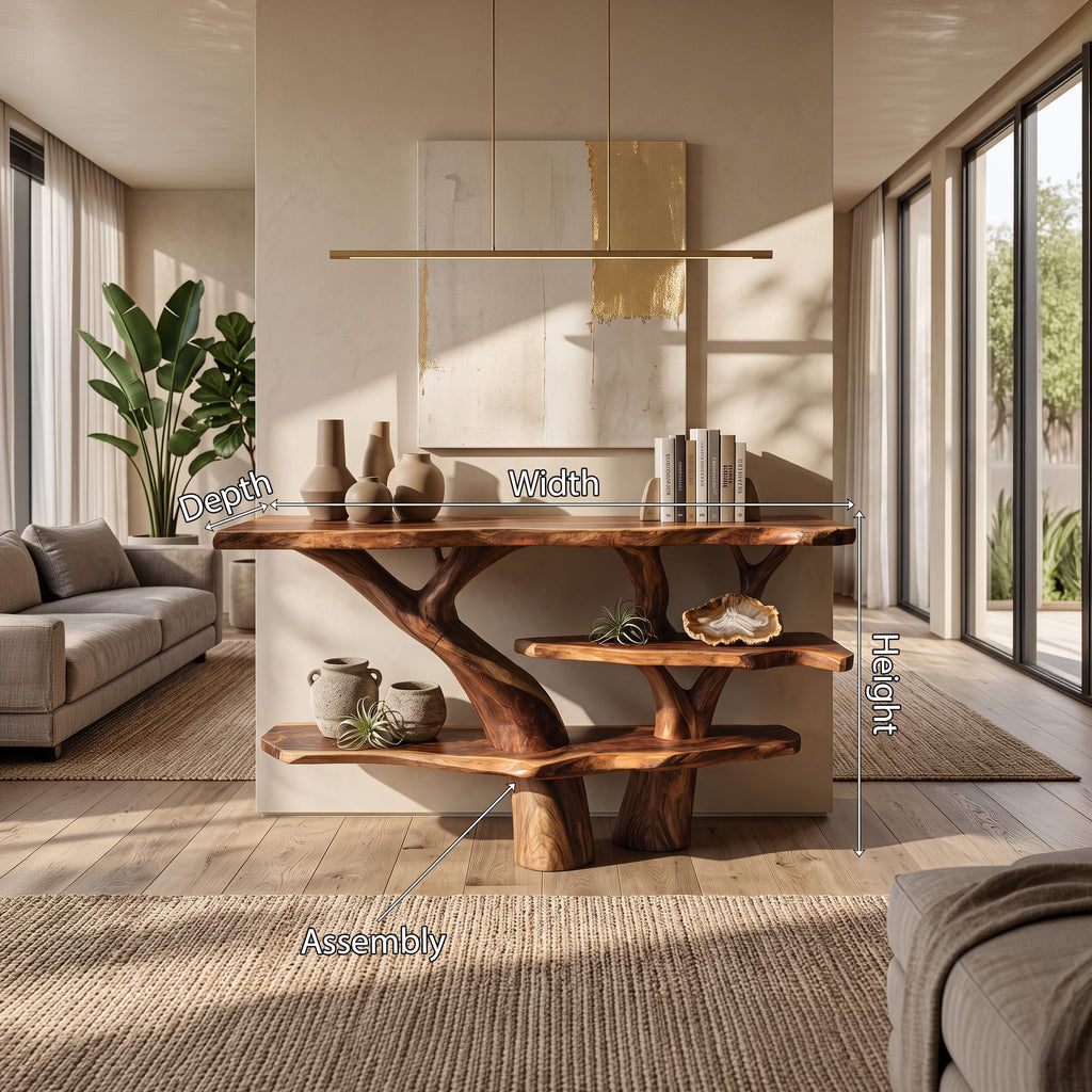 Live Edge Solid Hallway Console Table
