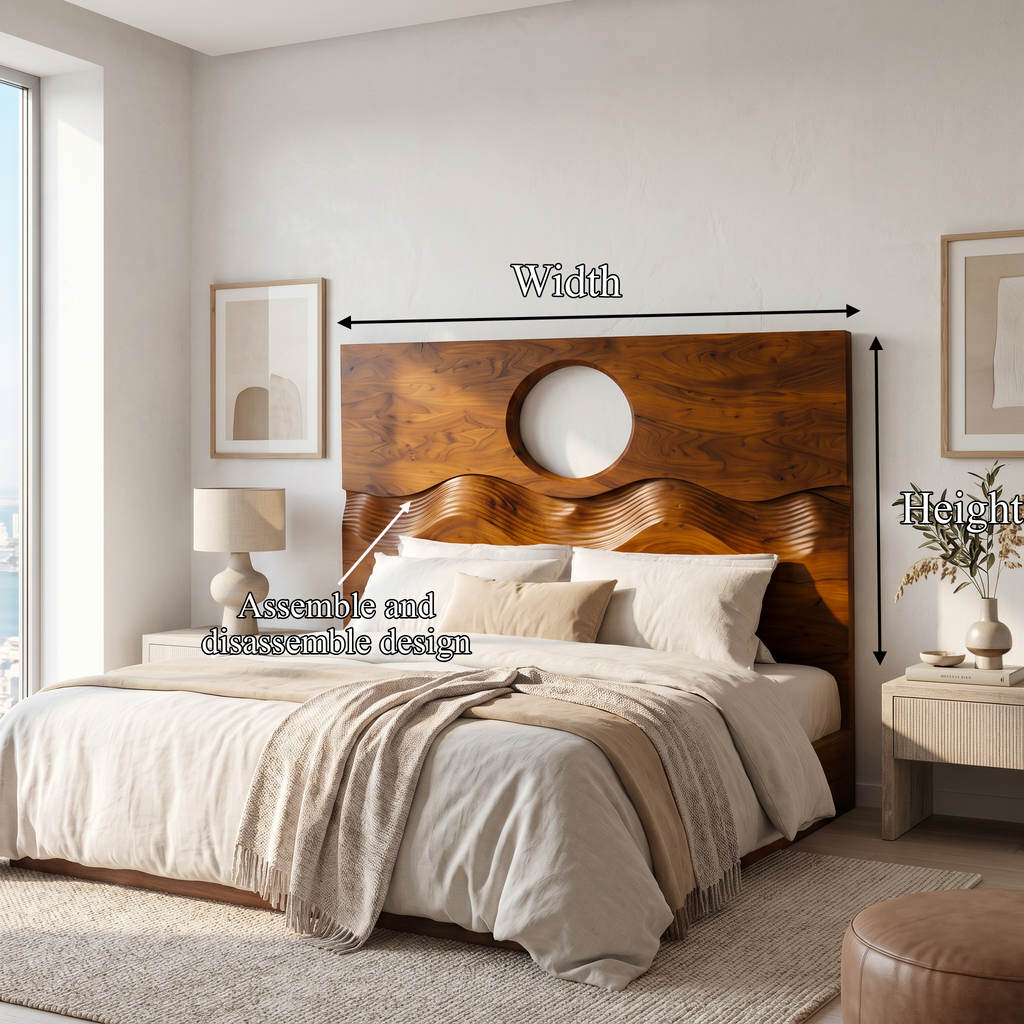 Organic Moon Cutout Headboard Wooden Bed Headboard, solid wood, built to order, view 8