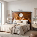 Organic Moon Cutout Headboard Wooden Bed Headboard, solid wood, built to order, view 8