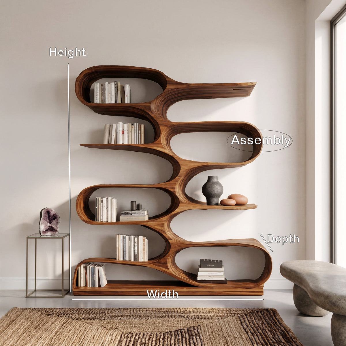 Books Curved Bookshelf