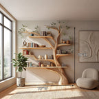 Rustic Book Tree Shelf Home Office, solid wood, built to order