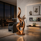Minimalist Curved Lamp with Table, solid wood, built to order, view 8