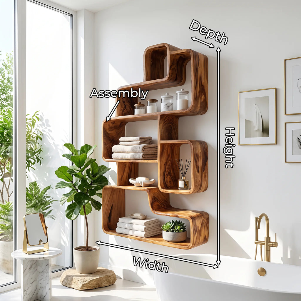 Farmhouse Wall Mounted Shelves, solid wood, built to order