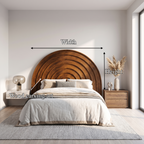 Contemporary Arched Headboard Bed Headboard, solid wood, built to order, view 8
