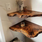 Floating Corner Shelves Decorations, solid wood, built to order