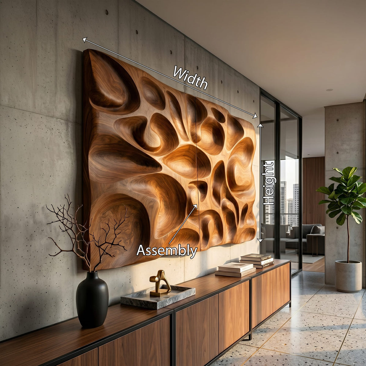 Organic Abstract Hand-carved Wall Art