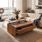 Contemporary Lift Top Coffee Table City Apartment, solid wood, built to order