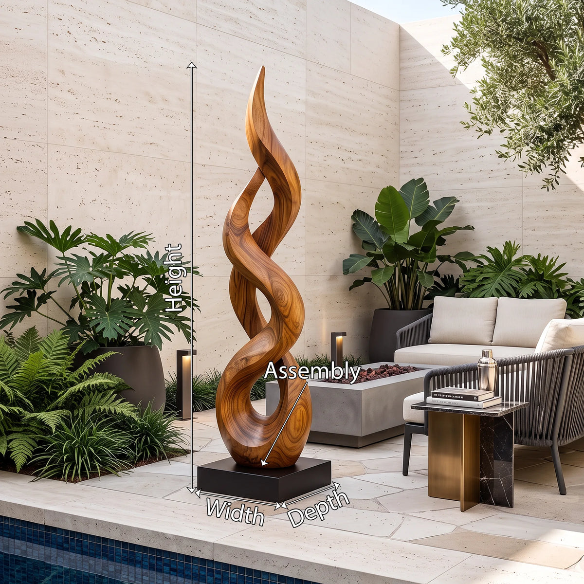Farmhouse Twisted Sculpture, solid wood, built to order, view 8