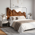 Organic Mountain Landscape Headboard Wooden Bed Headboard, solid wood, built to order, view 8