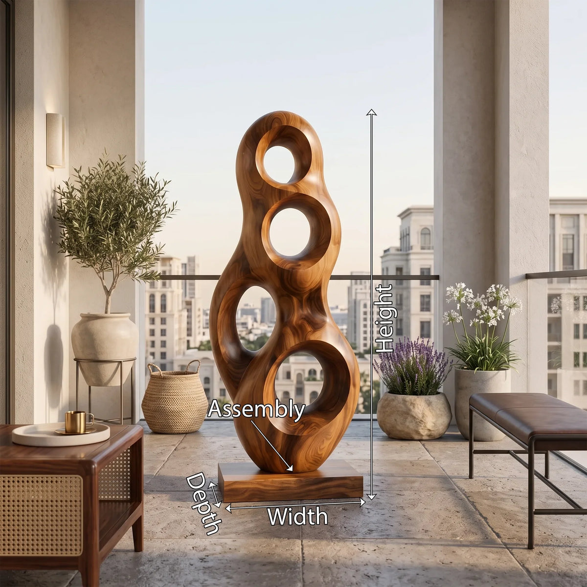 Organic Wooden Sculpture, solid wood, built to order, view 8