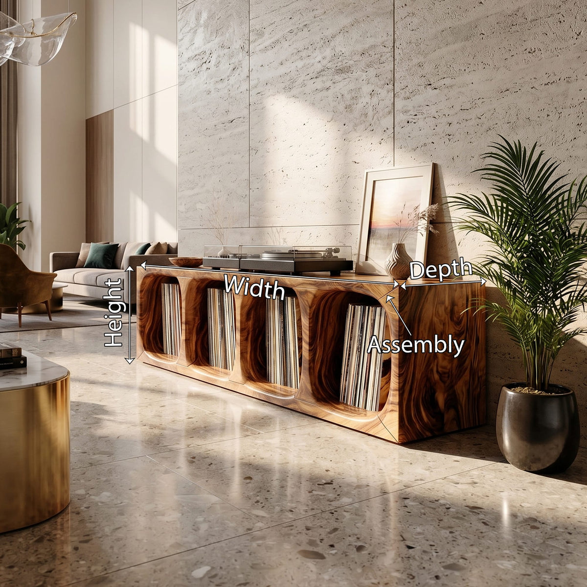 Arched Modern Record Stand