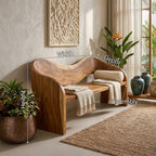 Contemporary Accent Bench Residence, solid wood, built to order