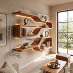 Mid Century Live Edge Wood Shelves, solid wood, built to order