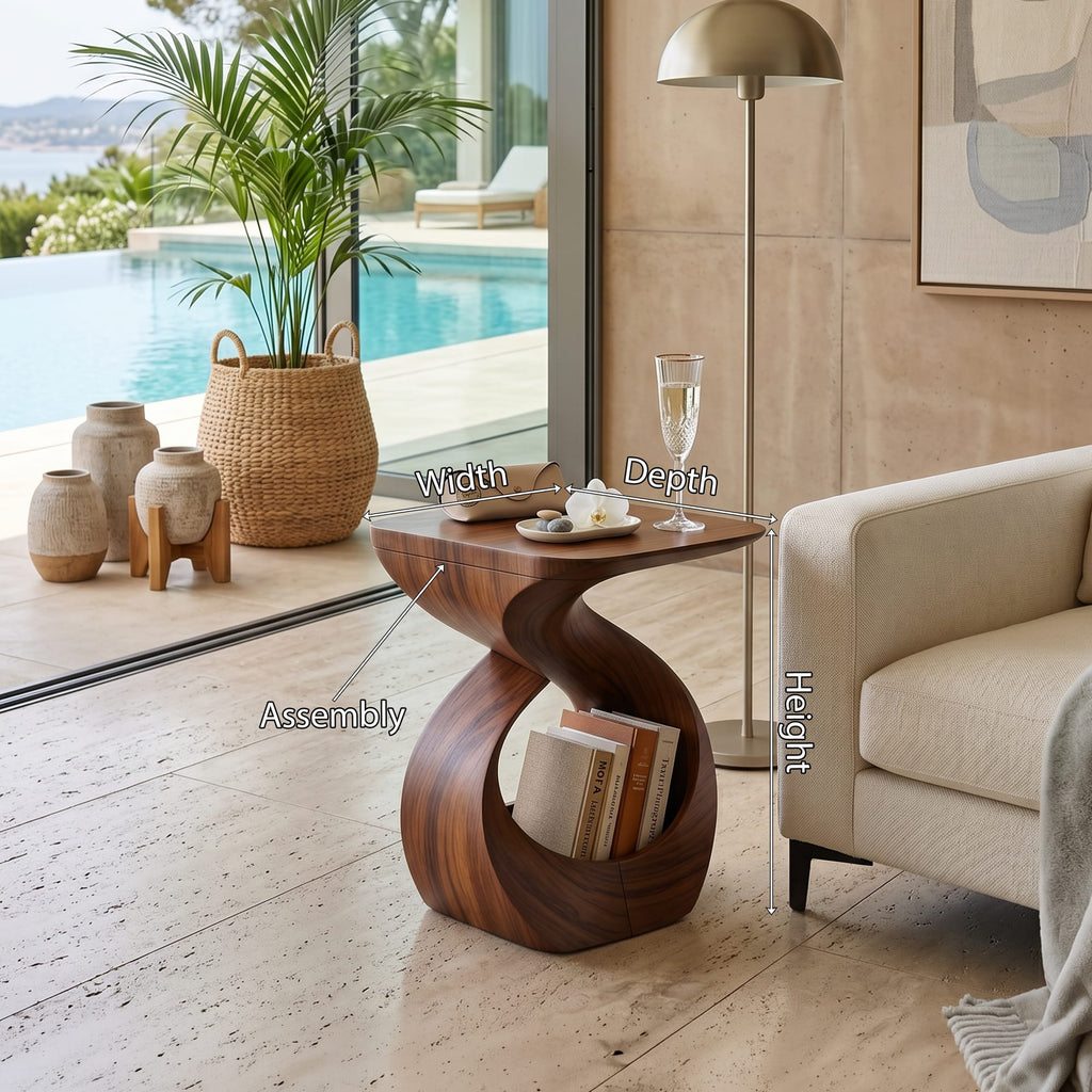 Curved Contemporary Side Table