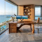 Contemporary Executive Desk Designer Workspace, solid wood, built to order