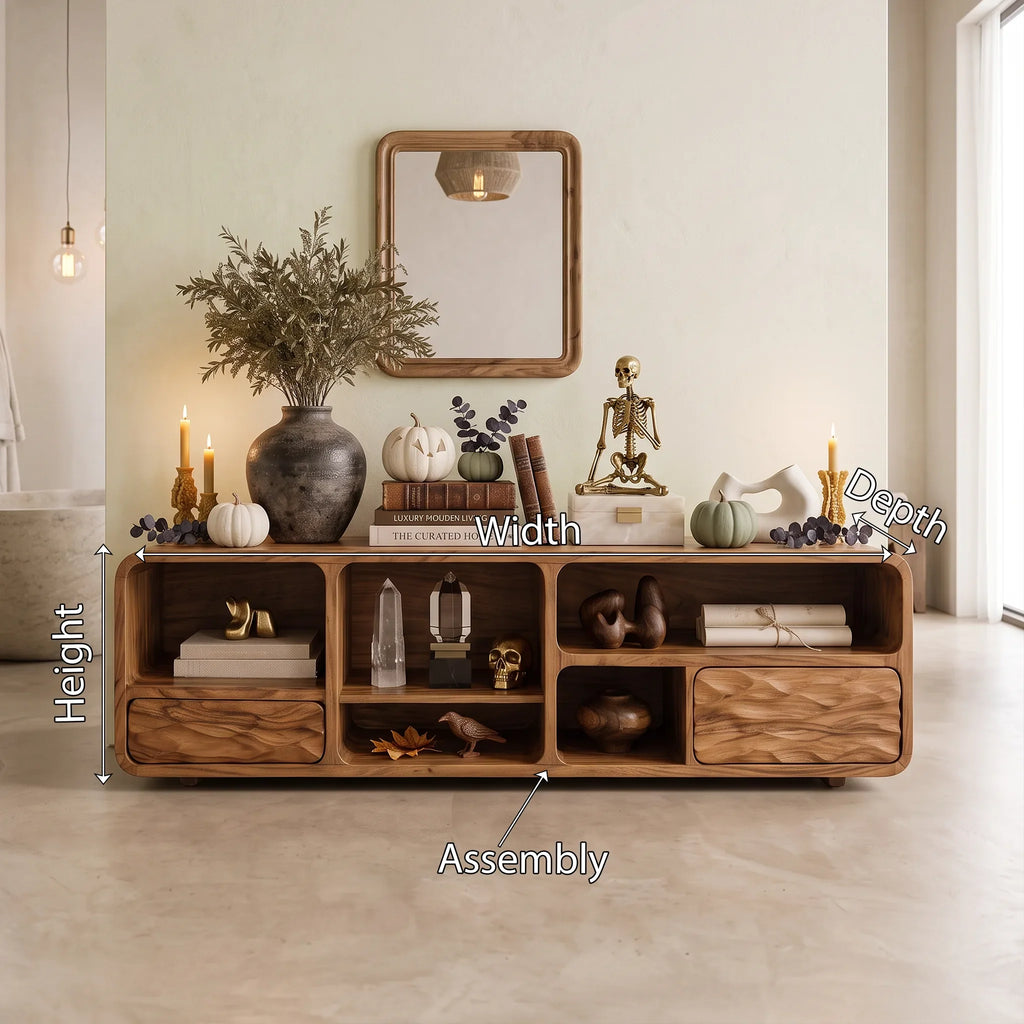 Mid Century Console Table, solid wood, built to order