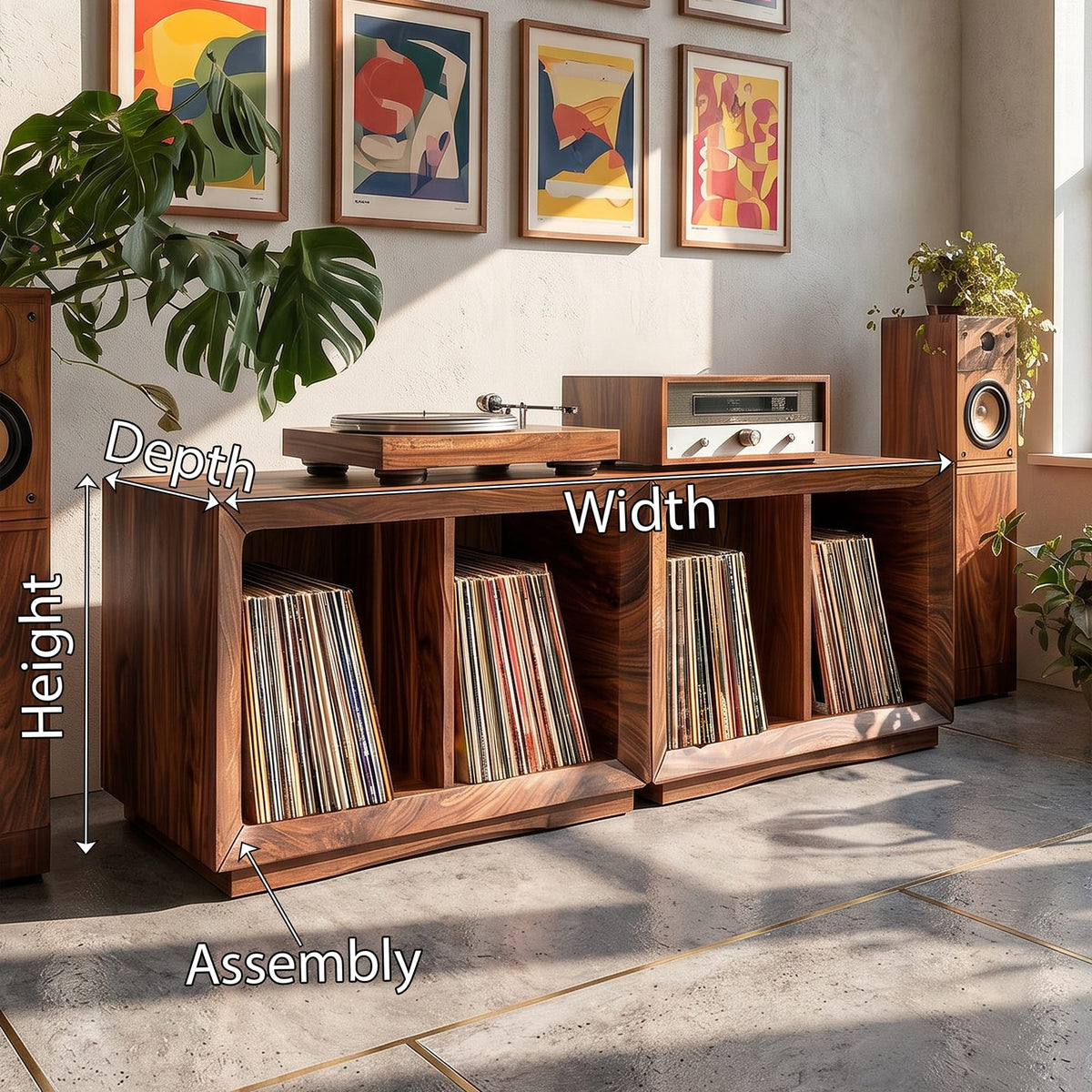 Contemporary Storage Record Stand