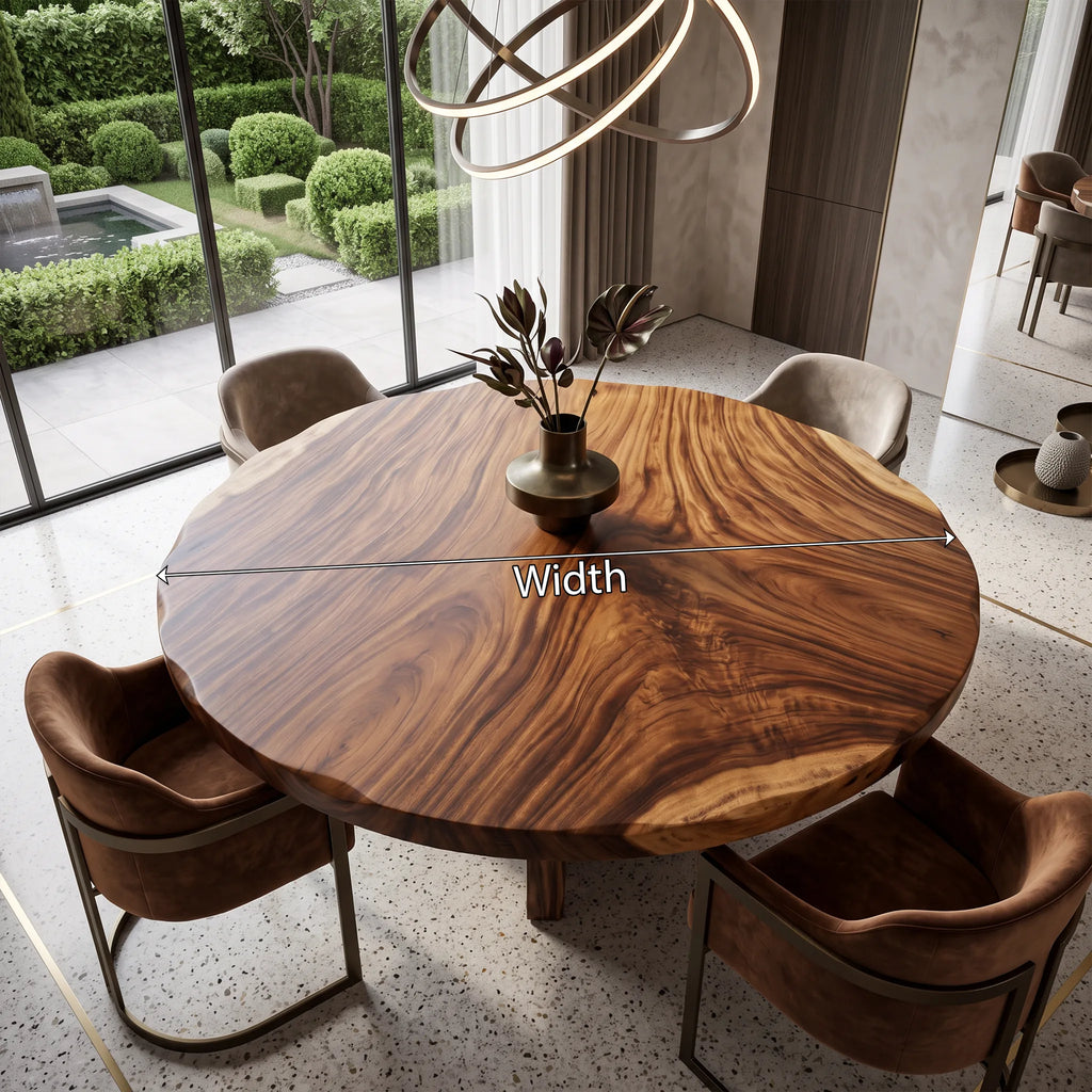 Contemporary Round Dining Table Top Dining Room, solid wood, built to order