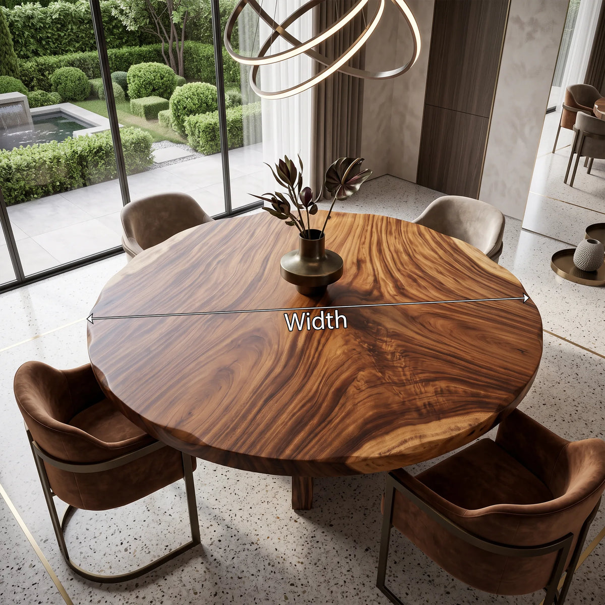 Contemporary Round Dining Table Top Dining Room, solid wood, built to order