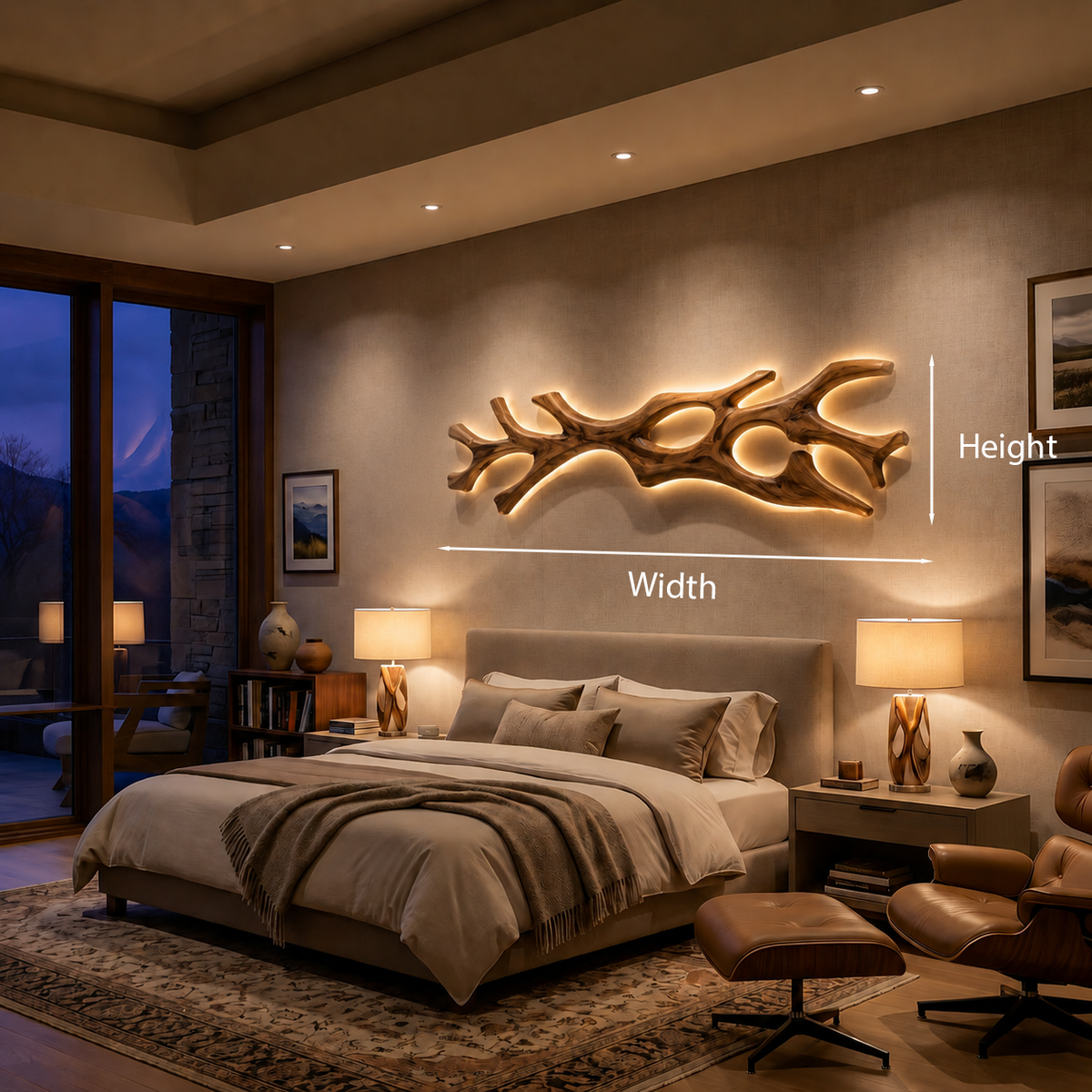 Wooden Lamp Flowing Organic Root Design, solid wood, built to order, view 8