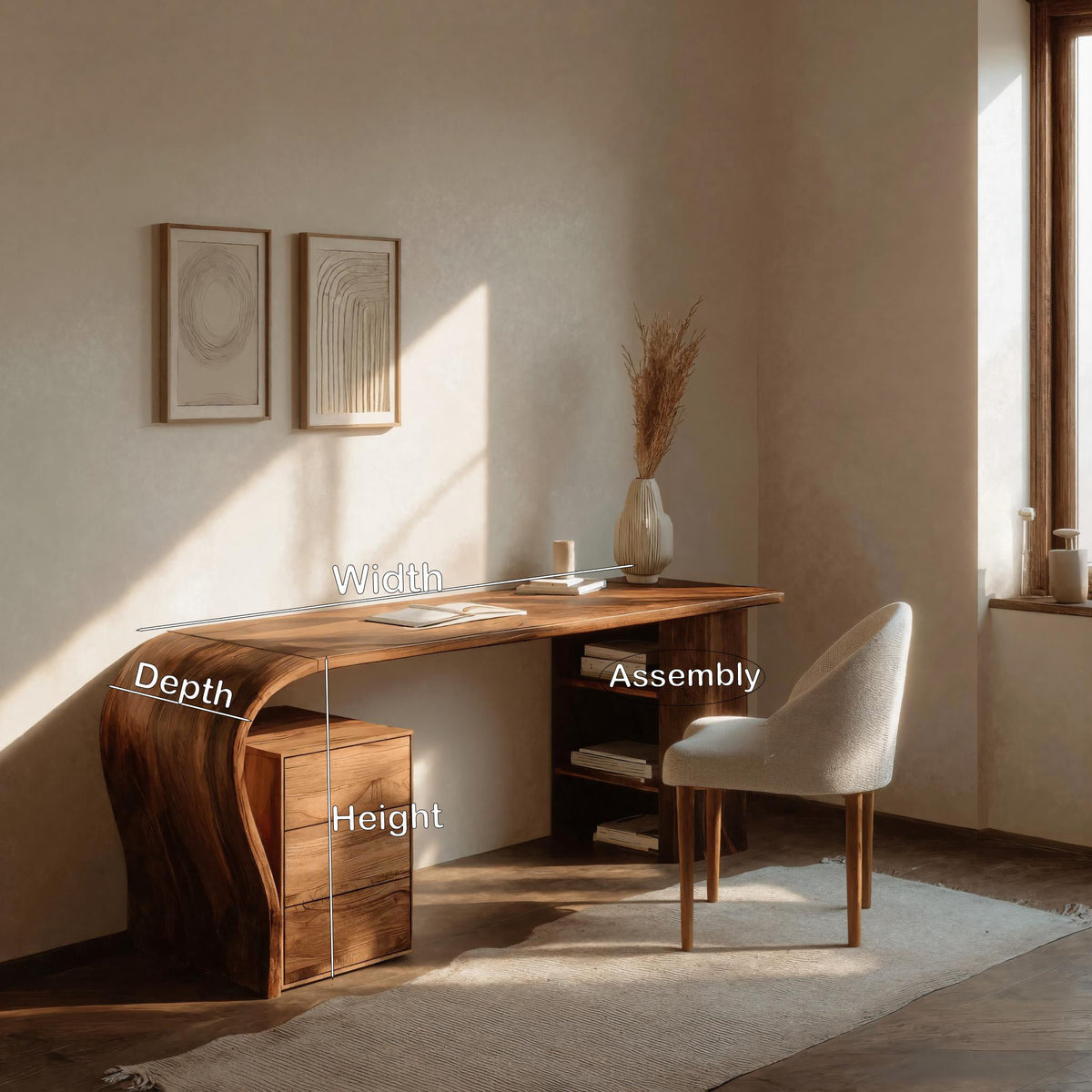 Contemporary Solid Computer Desk