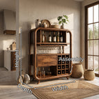 Organic Modern Wine Storage Cabinet Dining Room, solid wood, built to order, view 2