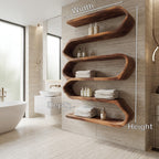Organic Natural Bathroom Shelf for Spa Style, solid wood, built to order, view 8